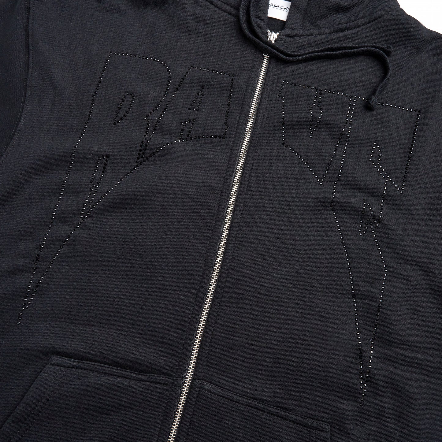 ACADEMY zip hoodie black rhinestones