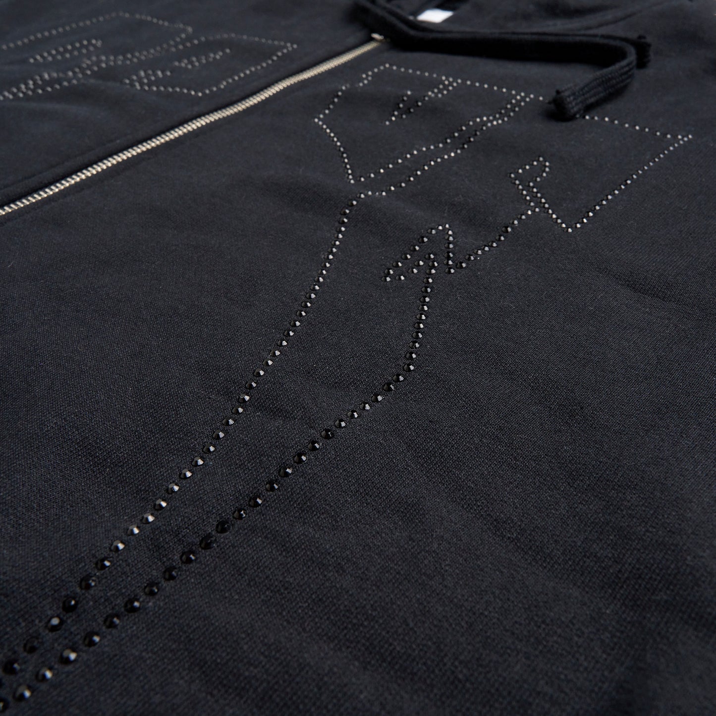 ACADEMY zip hoodie black rhinestones