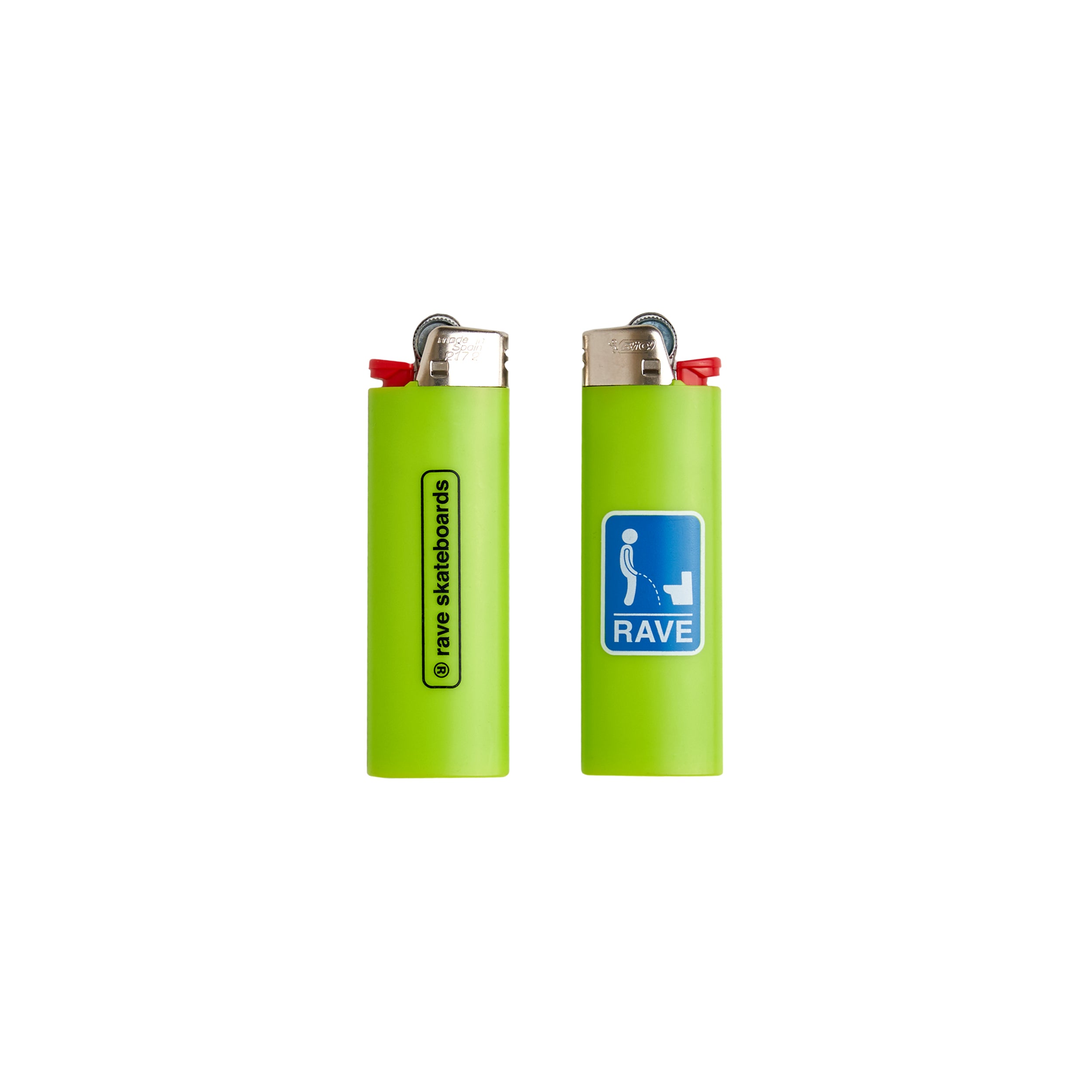 NO LEAK bic lighter J26 acid lime RAVE skateboards