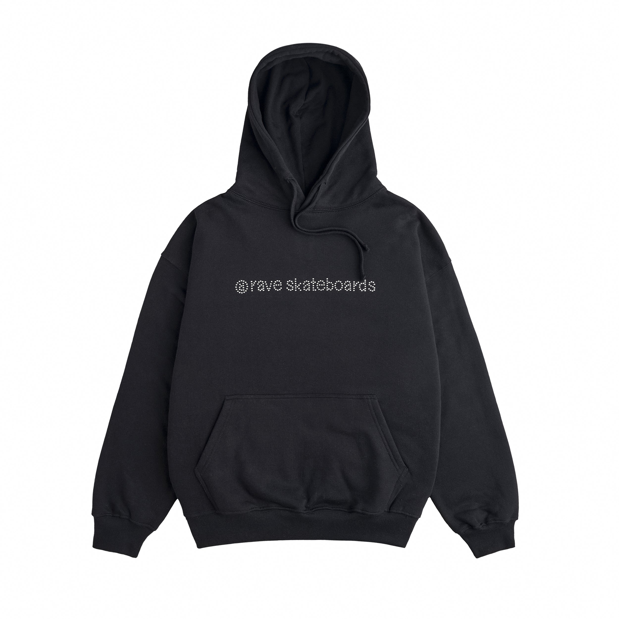 Black hoodie 2024 with rhinestones