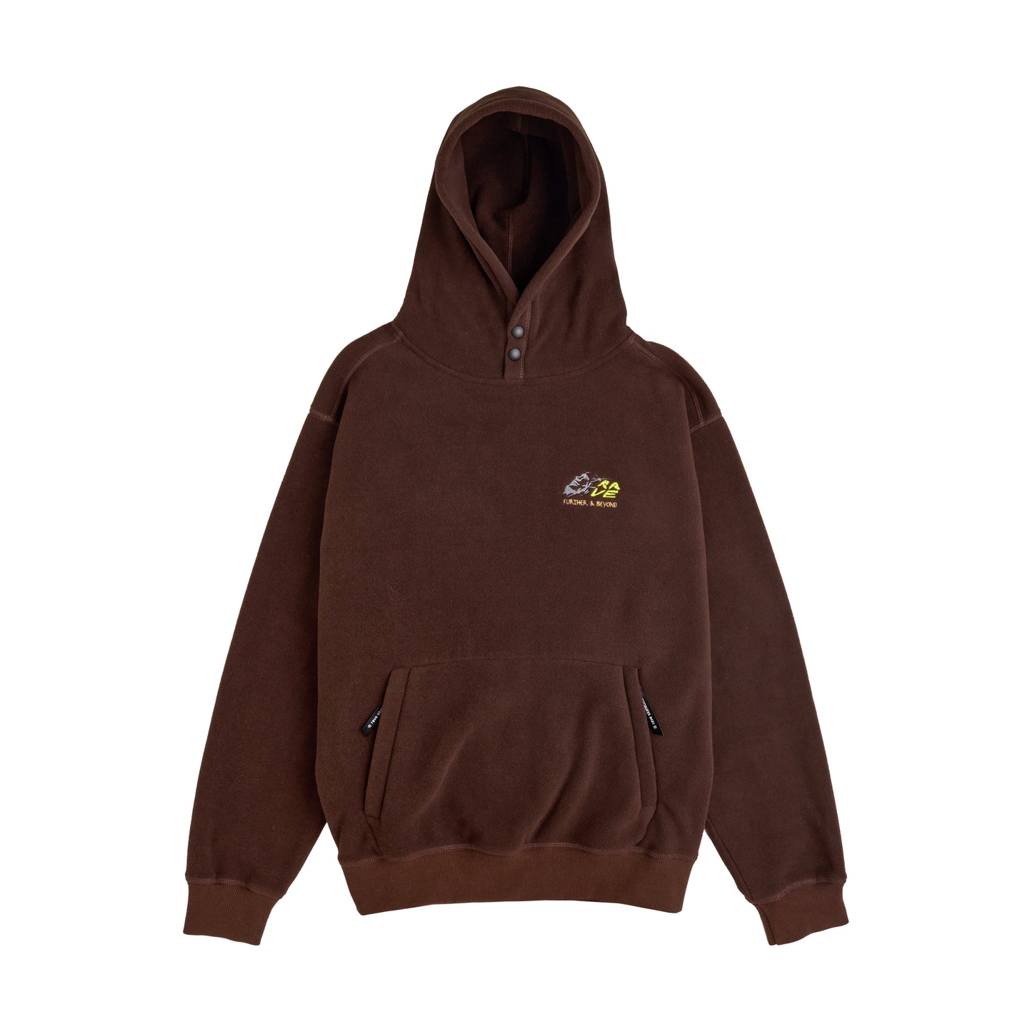 F&B polar fleece hoodie dark brown