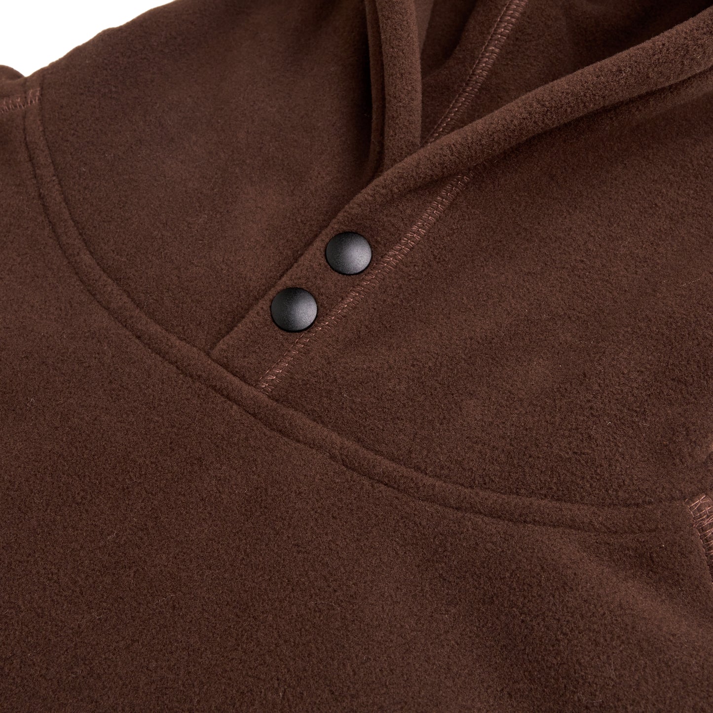 F&B polar fleece hoodie dark brown