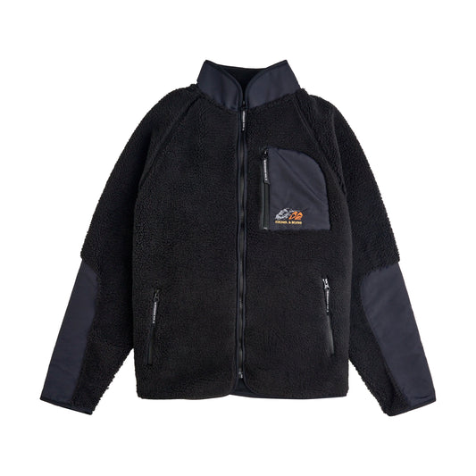 F&B sherpa fleece jacket black