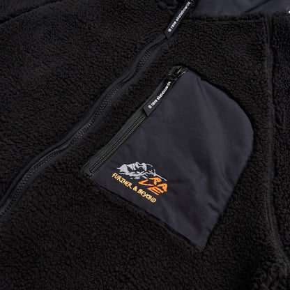 F&B sherpa fleece jacket black