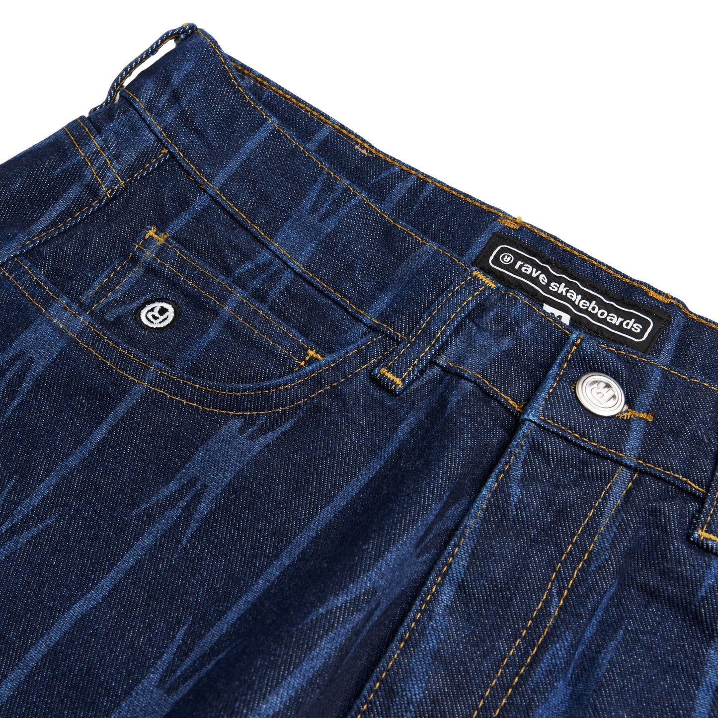 TRES GROS DENIM blue laser engraved