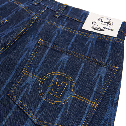 TRES GROS DENIM blue laser engraved