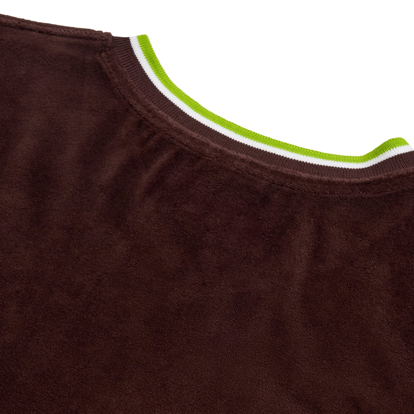 CHRISSY velvet v-neck tee brown