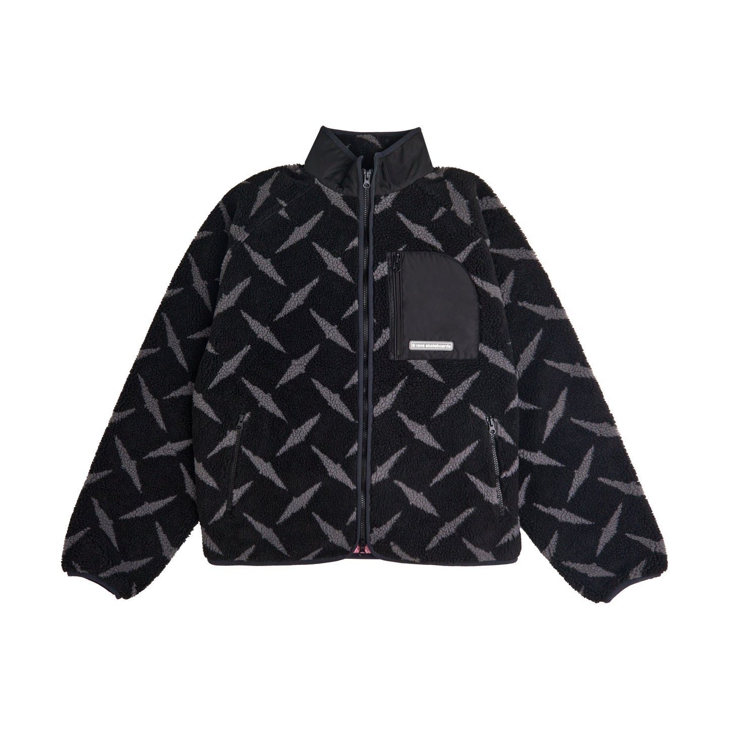 DMND sherpa fleece jacket black